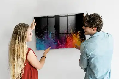 Beschreibbare Magnettafel für die Küche Motiv Farbenexplosion
