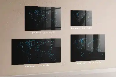 Magnettafel Weltkarte beschreibbare Wandtafel mit Weltkartenmotiv