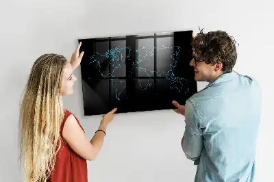 Magnettafel Weltkarte beschreibbare Wandtafel mit Weltkartenmotiv