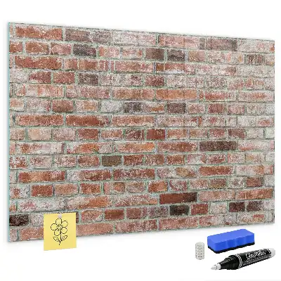 Beschreibbare Magnettafel in Ziegelwand-Optik