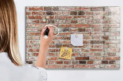Beschreibbare Magnettafel in Ziegelwand-Optik