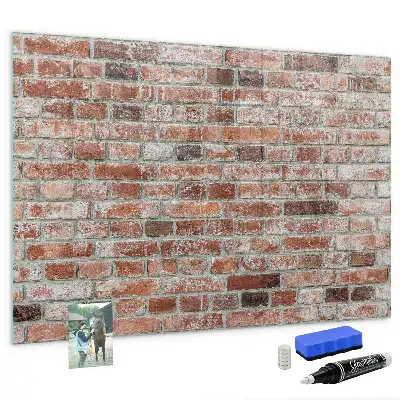 Beschreibbare Magnettafel in Ziegelwand-Optik