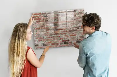 Beschreibbare Magnettafel in Ziegelwand-Optik