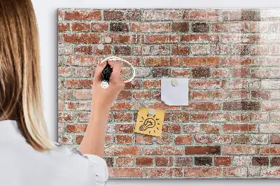 Beschreibbare Magnettafel in Ziegelwand-Optik