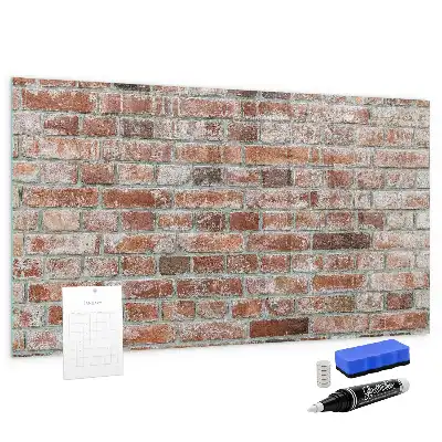 Beschreibbare Magnettafel in Ziegelwand-Optik
