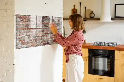 Beschreibbare Magnettafel in Ziegelwand-Optik