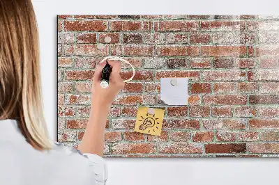 Beschreibbare Magnettafel in Ziegelwand-Optik
