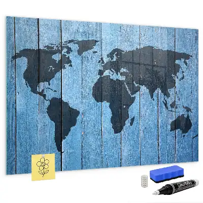 Magnetische Weltkarte beschreibbare Wandtafel