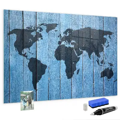 Magnetische Weltkarte beschreibbare Wandtafel