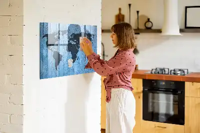 Magnetische Weltkarte beschreibbare Wandtafel