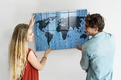 Magnetische Weltkarte beschreibbare Wandtafel