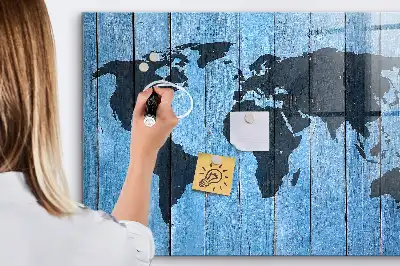Magnetische Weltkarte beschreibbare Wandtafel