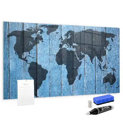 Magnetische Weltkarte beschreibbare Wandtafel