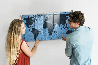 Magnetische Weltkarte beschreibbare Wandtafel