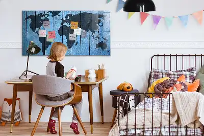 Magnetische Weltkarte beschreibbare Wandtafel