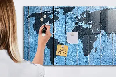 Magnetische Weltkarte beschreibbare Wandtafel