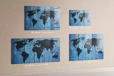 Magnetische Weltkarte beschreibbare Wandtafel