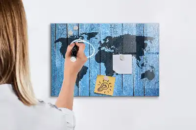 Magnetische Weltkarte beschreibbare Wandtafel