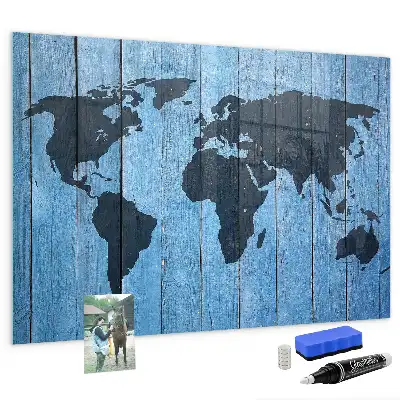 Magnetische Weltkarte beschreibbare Wandtafel