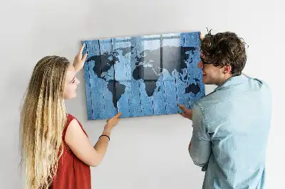 Magnetische Weltkarte beschreibbare Wandtafel