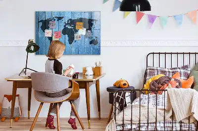Magnetische Weltkarte beschreibbare Wandtafel
