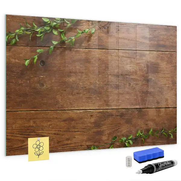 Beschreibbare Magnettafel für die Küche aus rustikalem Holz
