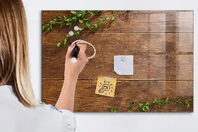 Beschreibbare Magnettafel für die Küche aus rustikalem Holz