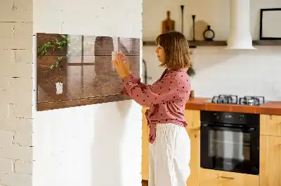 Beschreibbare Magnettafel für die Küche aus rustikalem Holz