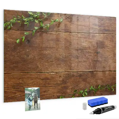 Beschreibbare Magnettafel für die Küche aus rustikalem Holz