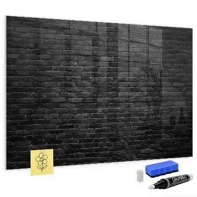 Beschreibbare Magnettafel in Optik einer dunklen Ziegelwand