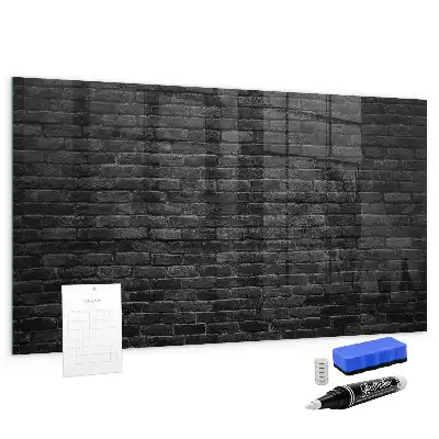 Beschreibbare Magnettafel in Optik einer dunklen Ziegelwand