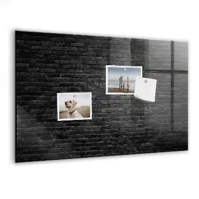 Beschreibbare Magnettafel in Optik einer dunklen Ziegelwand