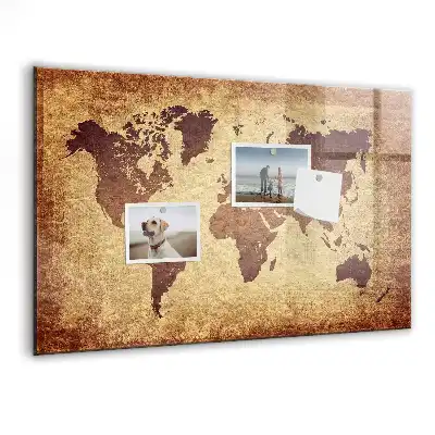 Beschreibbare Magnettafel mit Motiv alte Weltkarte