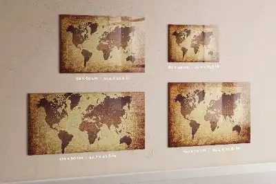 Beschreibbare Magnettafel mit Motiv alte Weltkarte