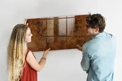 Beschreibbare Magnettafel für die Küche Weltkarte mit Ländernamen