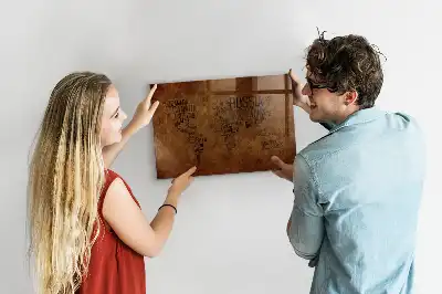 Beschreibbare Magnettafel für die Küche Weltkarte mit Ländernamen