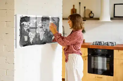 Magnetische Weltkarte im Retro-Design beschreibbare Magnettafel