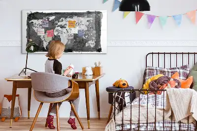 Magnetische Weltkarte im Retro-Design beschreibbare Magnettafel