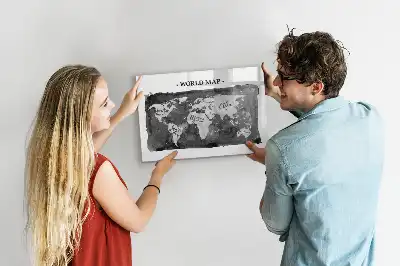 Magnetische Weltkarte im Retro-Design beschreibbare Magnettafel