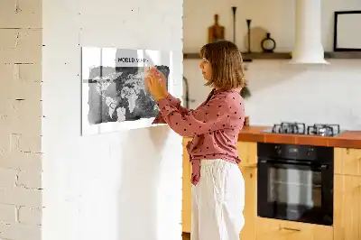 Magnetische Weltkarte im Retro-Design beschreibbare Magnettafel