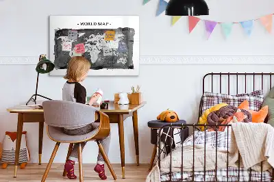Magnetische Weltkarte im Retro-Design beschreibbare Magnettafel