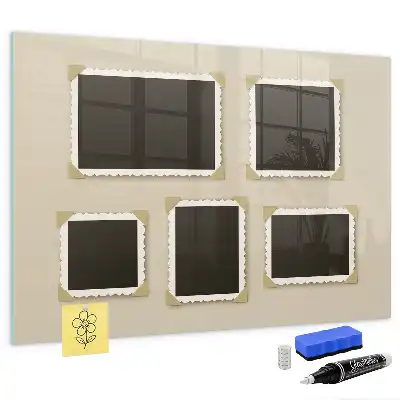 Beschreibbare Magnettafel für die Küche mit Retro-Rahmen