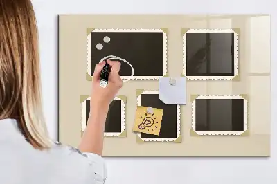 Beschreibbare Magnettafel für die Küche mit Retro-Rahmen