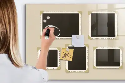 Beschreibbare Magnettafel für die Küche mit Retro-Rahmen