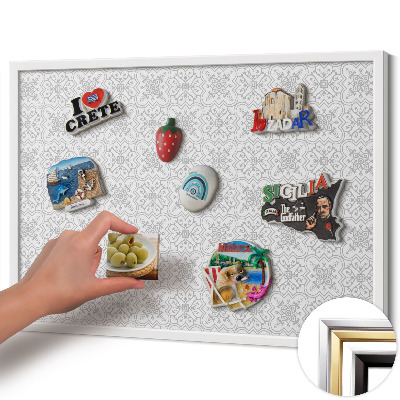 Magnettafel mit weißem Rahmen Regelmäßiges Ornamentmuster