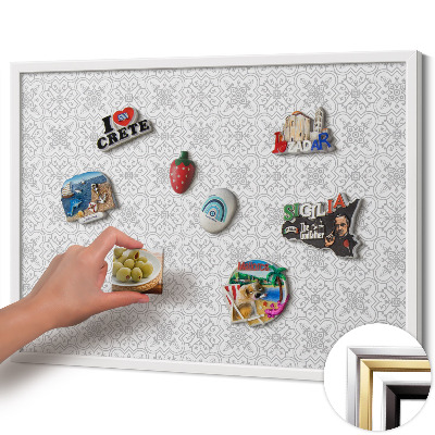Magnettafel mit weißem Rahmen Regelmäßiges Ornamentmuster