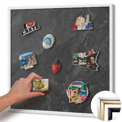 Magnettafel mit weißem Rahmen Dunkle Steinstruktur