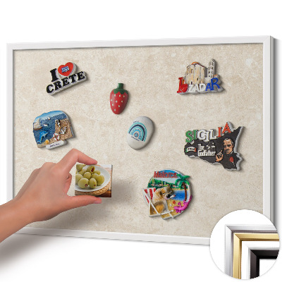 Magnettafel mit weißem Rahmen Eleganter heller Stein