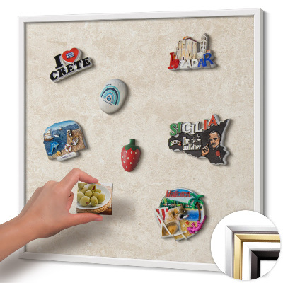 Magnettafel mit weißem Rahmen Eleganter heller Stein