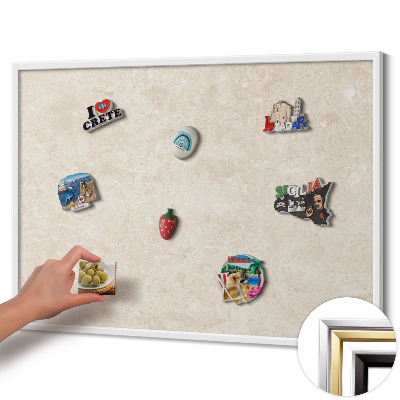 Magnettafel mit weißem Rahmen Eleganter heller Stein